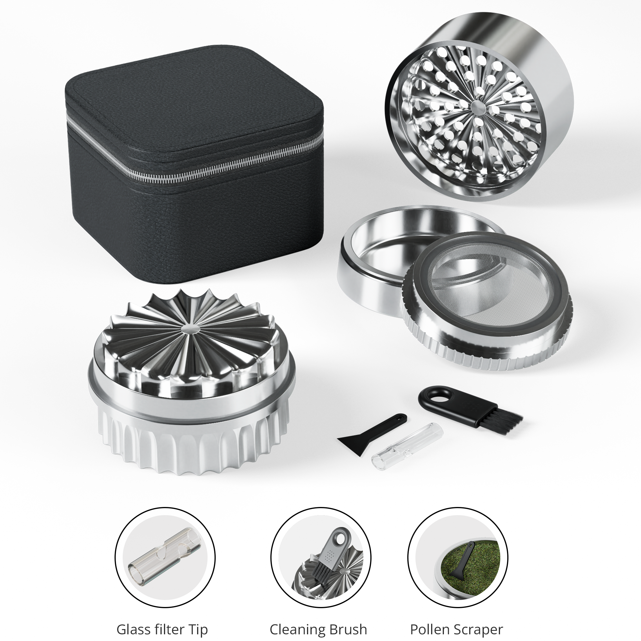 Edelstahl Grinder 5-teilig