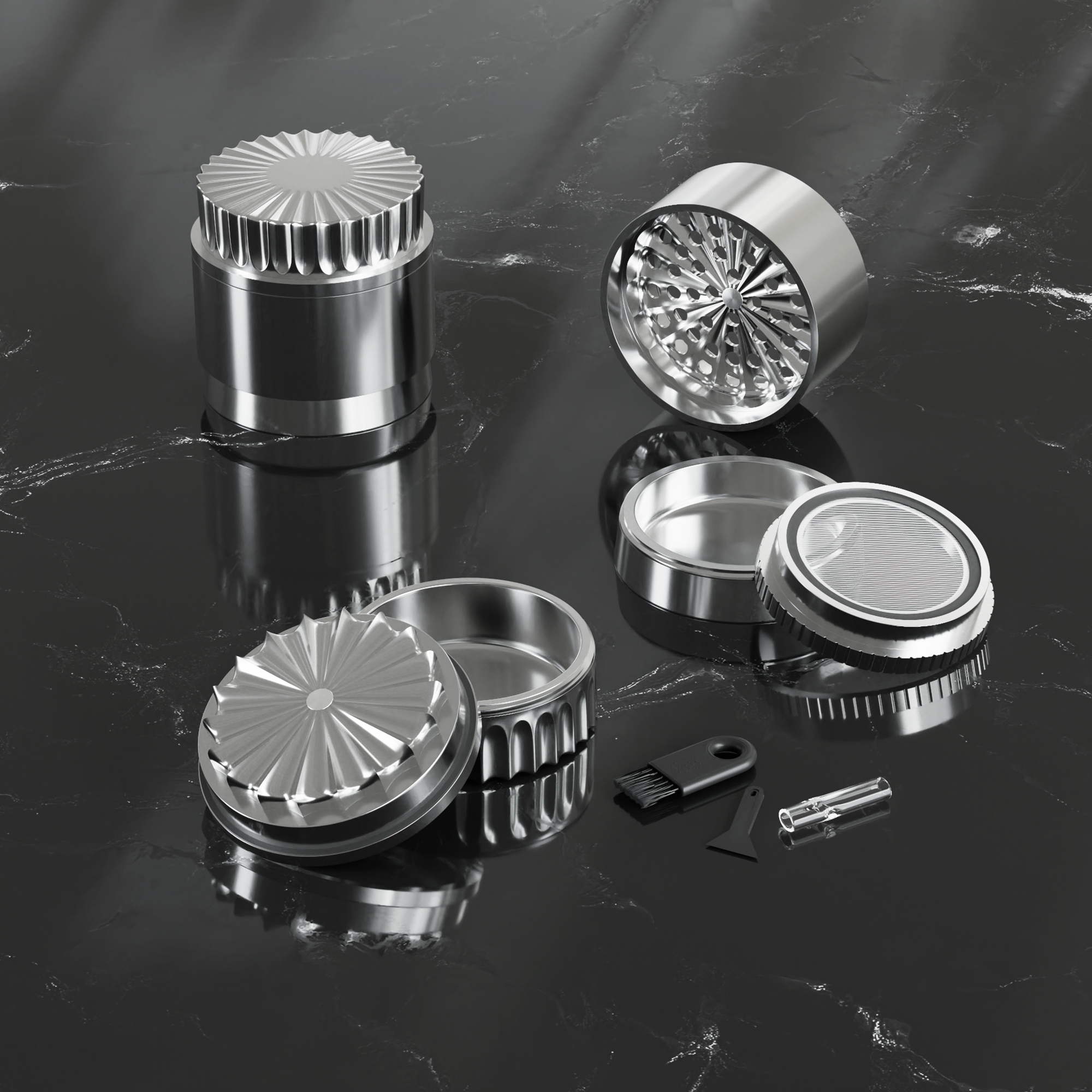 Edelstahl Grinder 5-teilig