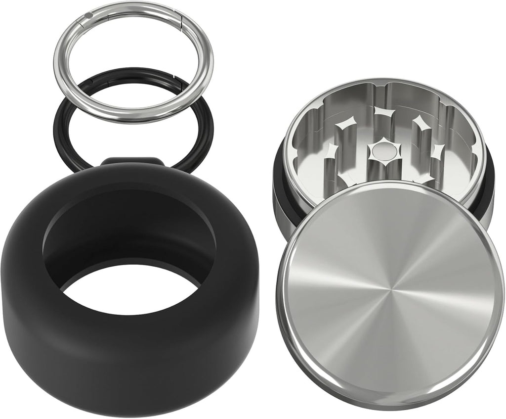 Mini Edelstahl Grinder mit Schlüsselanhänger – 2-teilig