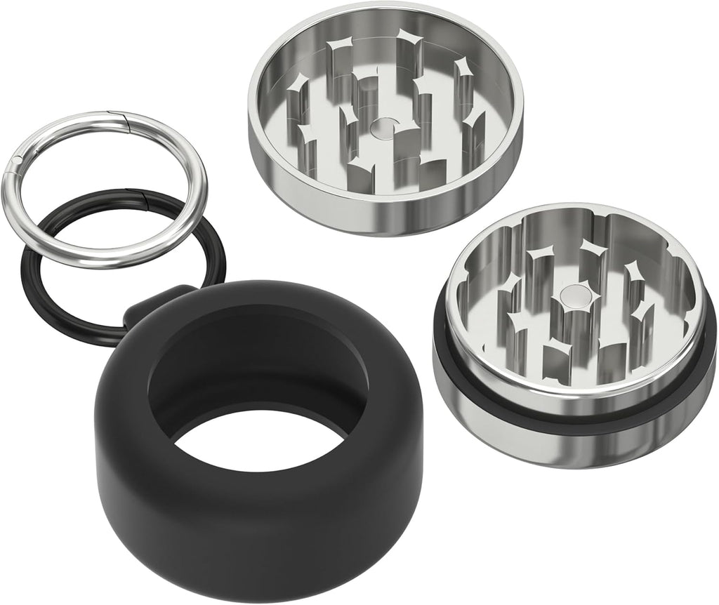 Mini Edelstahl Grinder mit Schlüsselanhänger – 2-teilig