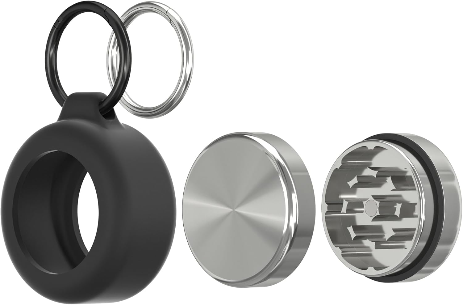 Mini Edelstahl Grinder mit Schlüsselanhänger – 2-teilig