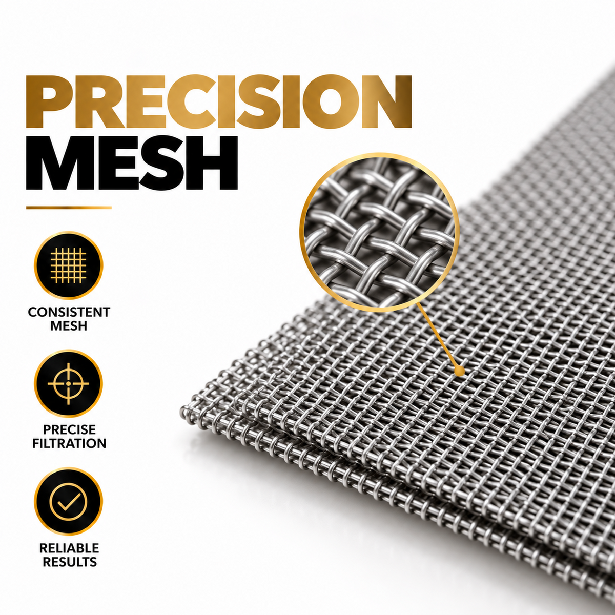 JCASE Stainless Steel Mesh Wraps 25 Micron Präzisionsgewebe