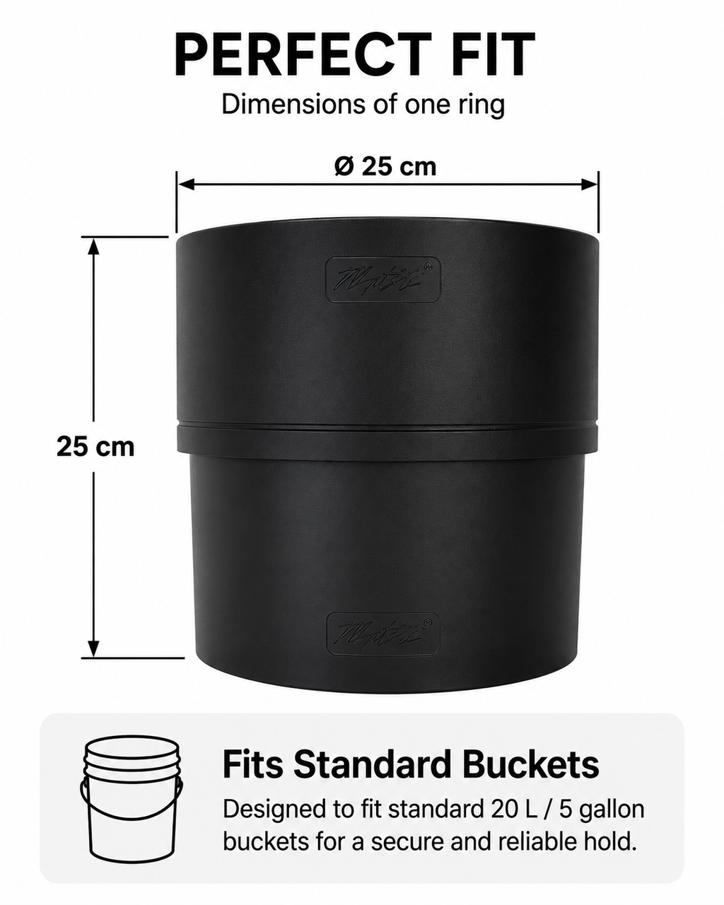 Stapelringe für Bubble Bags – Modulares Wasch-System für 20 L Eimer | Ø 25 cm PETG