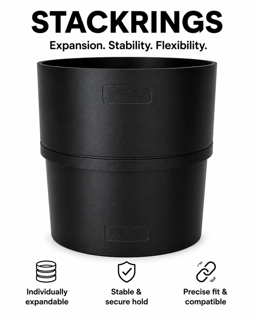Stapelringe für Bubble Bags – Modulares Wasch-System für 20 L Eimer | Ø 25 cm PETG