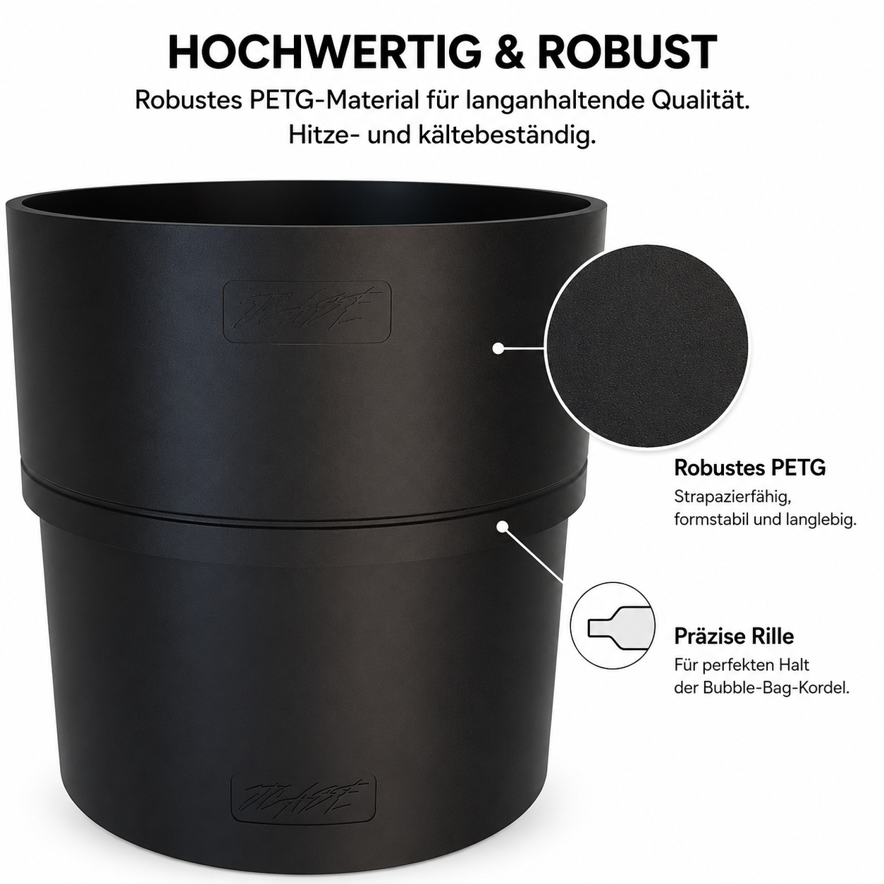 Stapelringe für Bubble Bags – Modulares Wasch-System für 20 L Eimer | Ø 25 cm PETG